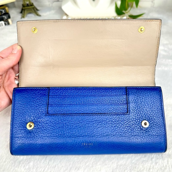 Celine Blue Leather Long Wallet - Picture 6 of 16